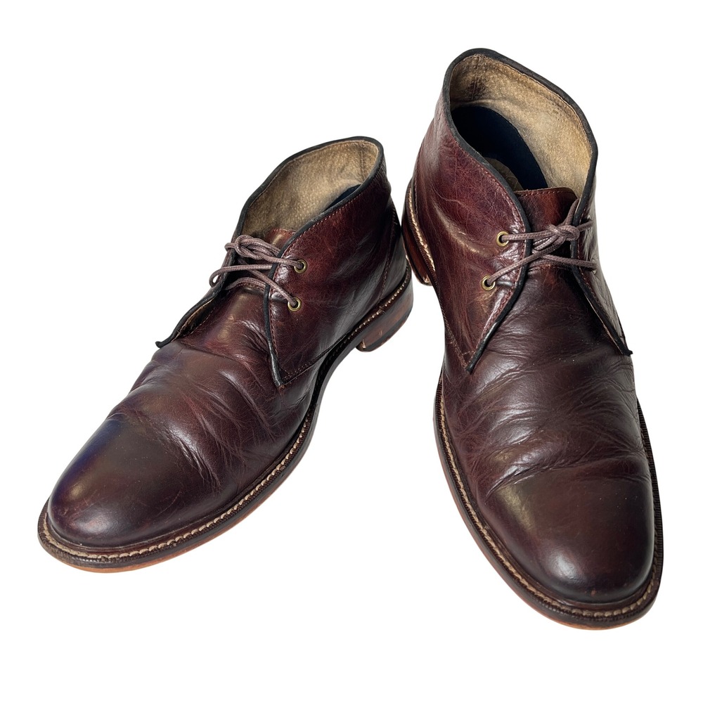 Banana Republic Mens Leather Chukka Boots Dark Brown Lace Up Size 10.5 Ortholite